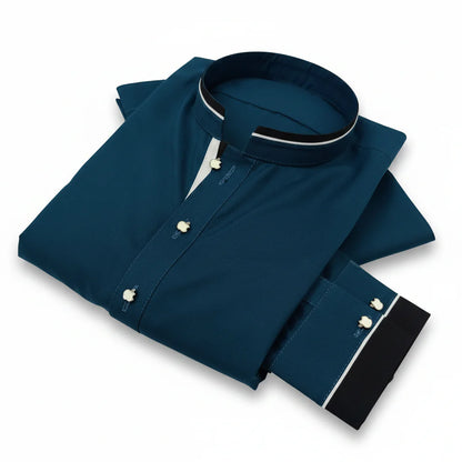 Teal Blue Color Premium Shalwar Kameez Design with Balck and white Contrast