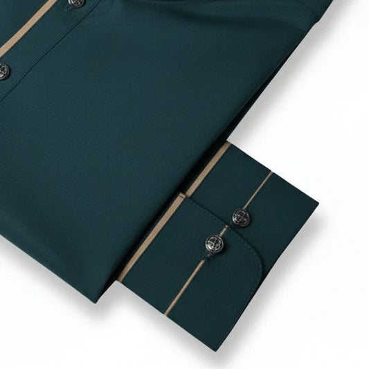 Green Color Premium Shalwar Kameez Design with Golden Contrast
